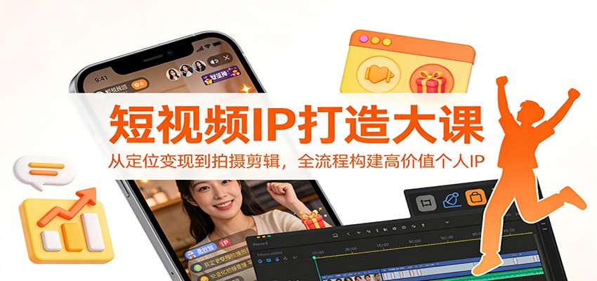 短视频IP打造大课：从定位变现到拍摄剪辑，全流程构建高价值个人IP-hl998