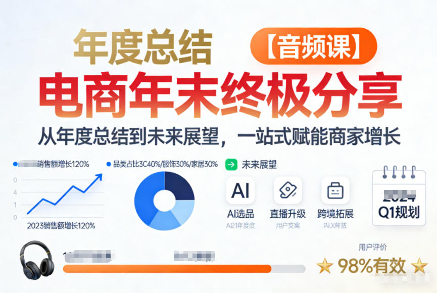电商年未终极分享，从年度总结到未来展望，一站式赋能商家增长【音频课】-hl998