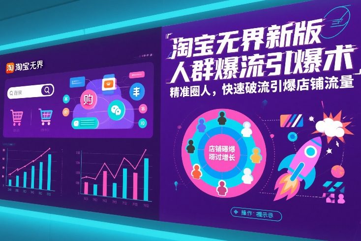 淘宝无界新版人群爆流引爆术，精准圈人，快速破流引爆店铺流量-hl998
