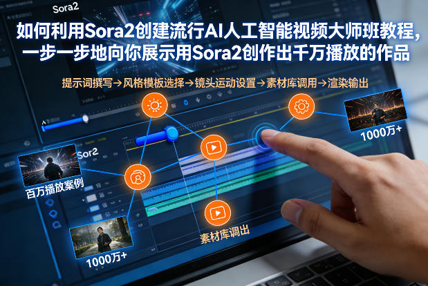 如何利用Sora2创建流行AI人工智能视频大师班，一步一步地向你展示用Sora2创作出千万播放的作品-hl998