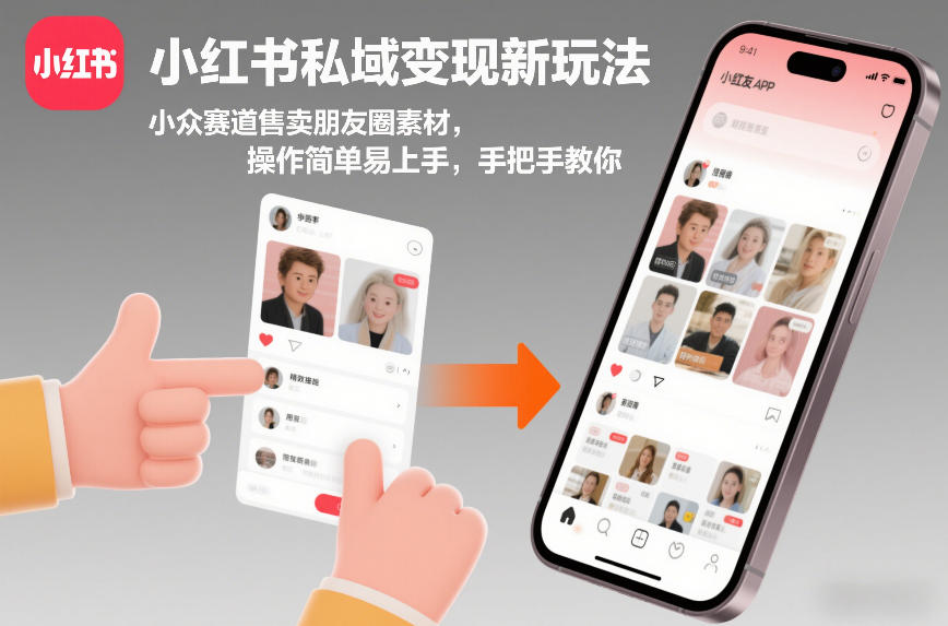 小红书私域变现新玩法，小众赛道售卖朋友圈素材，操作简单易上手，手把手教你-hl998