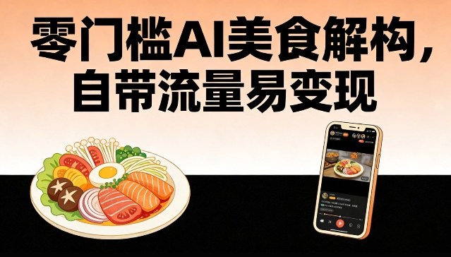 零门槛AI美食解构，自带流量易变现-hl998