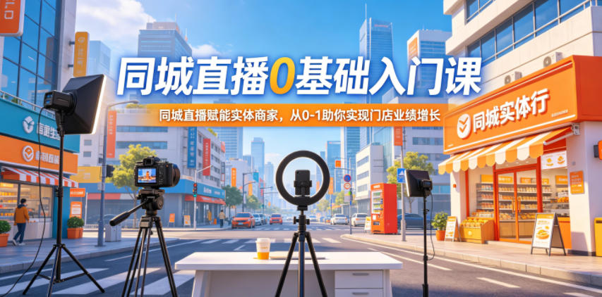 同城直播0基础入门课，同城直播赋能实体商家，从0-1助你实现门店业绩增长-hl998