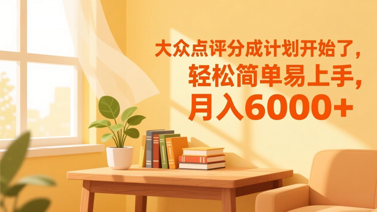 大众点评分成计划开始了，轻松简单易上手，月入6000+-hl998