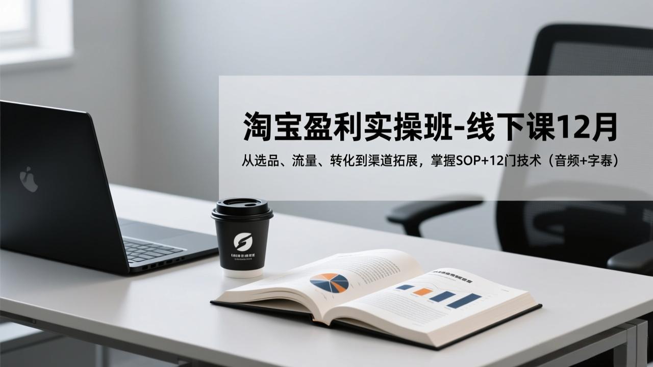 淘宝盈利实操班-线下课12月，从选品、流量、转化到渠道拓展，掌握SOP+12门技术(音频+字幕-hl998
