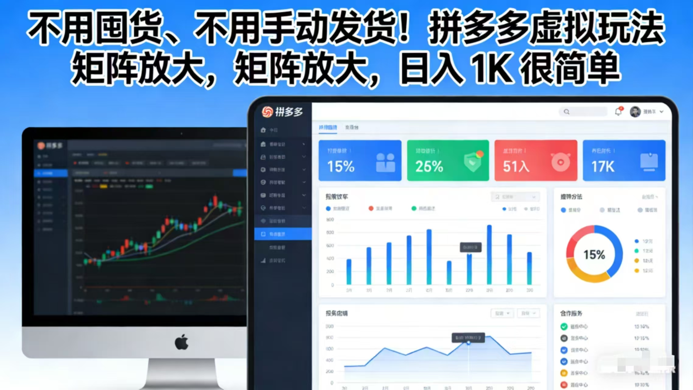 不用囤货、不用手动发货！拼多多虚拟玩法，矩阵放大，日入 1K 很简单-hl998