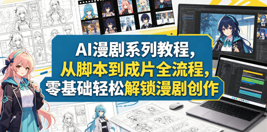 AI漫剧系列教程，从脚本到成片全流程，零基础轻松解锁漫剧创作-hl998