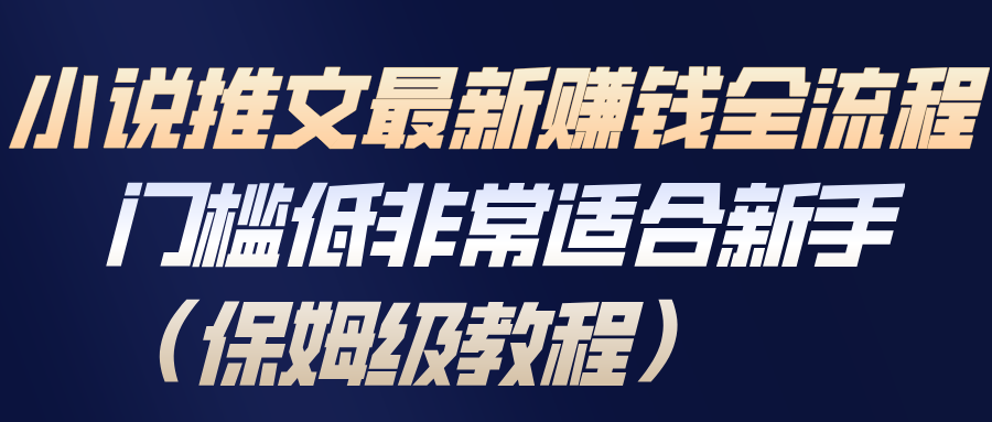 小说推文最新赚钱全流程，门槛低非常适合新手(保姆级教程)-hl998