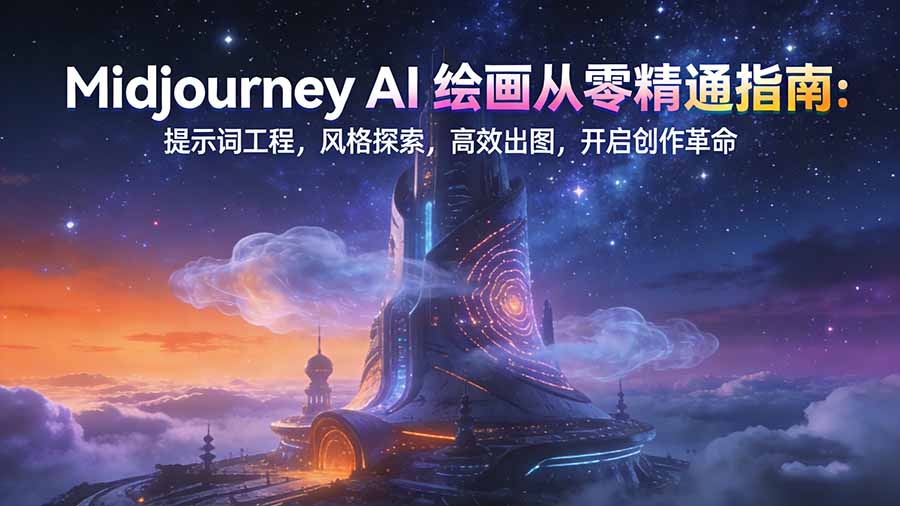 Midjourney AI绘画从零精通指南：提示词工程，风格探索，高效出图，开启创作革命-hl998