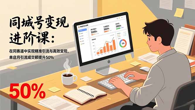 同城号变现进阶课：在同城赛道中实现精准引流与高效变现，单店月引流成交额提升50%-hl998