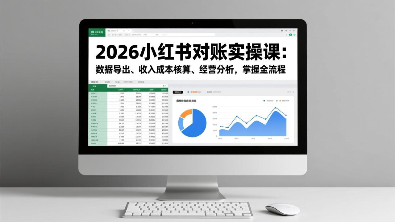 2026小红书对账实操课：数据导出、收入成本核算、经营分析，掌握全流程-hl998