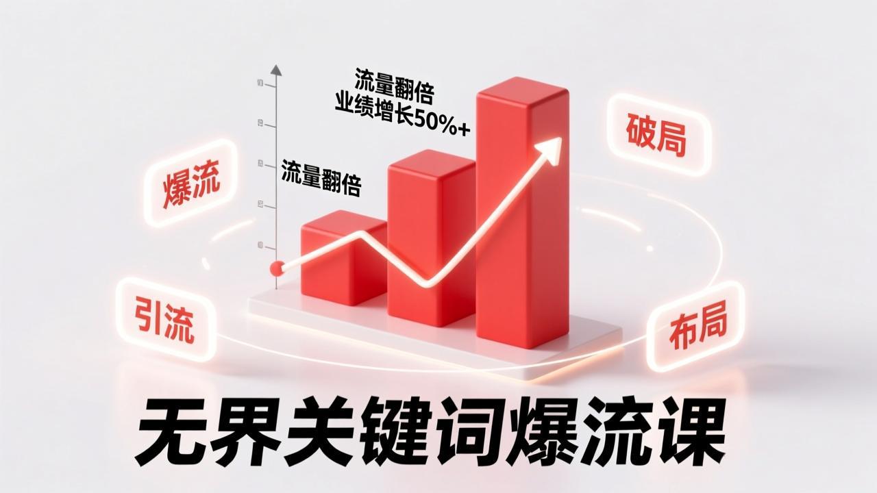 无界关键词爆流课，破局布局逻辑、阶段精准引流，实现流量翻倍，店铺业绩增长50%+。-hl998
