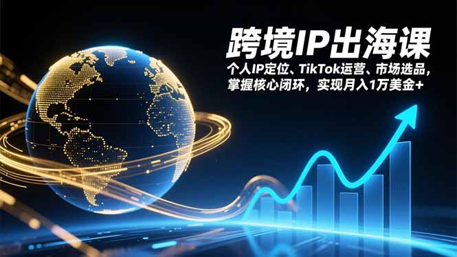 跨境IP出海课，个人IP定位、TikTok运营、市场选品，掌握核心闭环，实现月入1万美金+-hl998