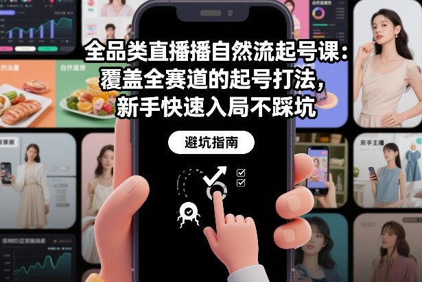 全品类直播自然流起号课：覆盖全赛道的起号打法，新手快速入局不踩坑-hl998