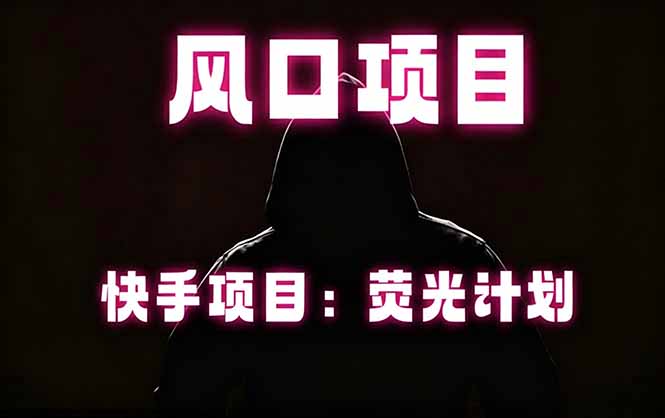 快手风口项目，荧光计划托管，长期稳定，适合批量做-hl998