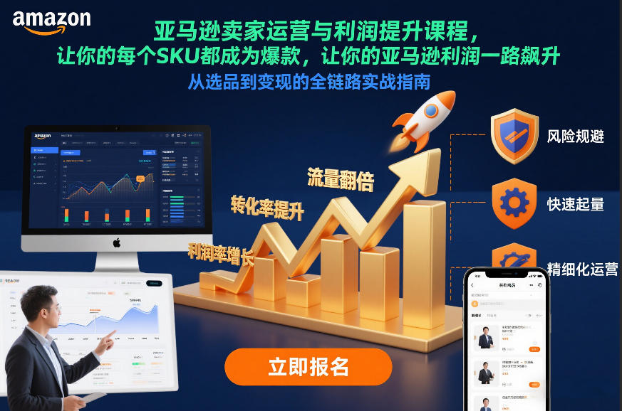 亚马逊卖家运营与利润提升课程，让你的每个SKU都成为爆款，让你的亚马逊利润一路飙升(更新12月)-hl998