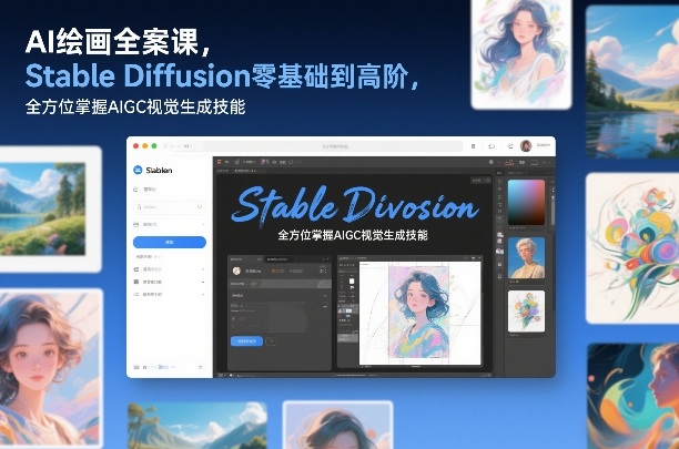 AI绘画全案课，Stable Diffusion零基础到高阶，全方位掌握AIGC视觉生成技能-hl998