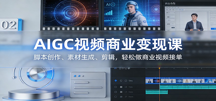 AIGC视频商业变现课：脚本创作、素材生成、剪辑，轻松做商业视频接单-hl998