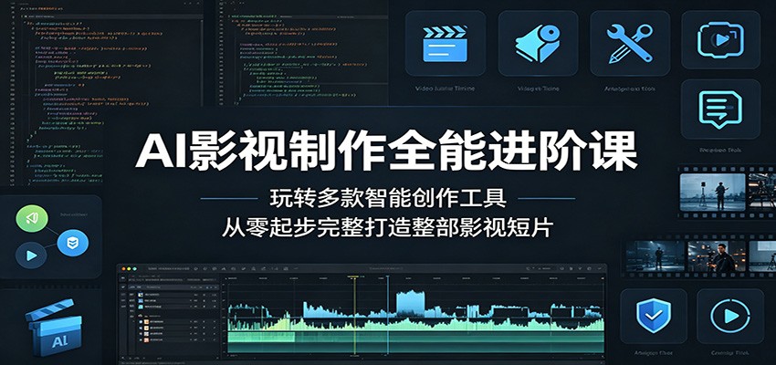 AI影视制作全能进阶课：玩转多款智能创作工具，从零起步完整打造整部影视短片-hl998