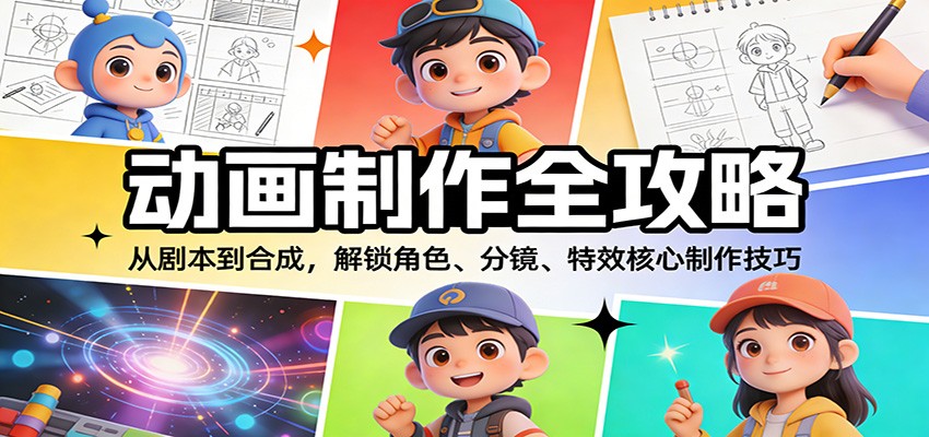 动画制作全攻略：从剧本到合成，解锁角色、分镜、特效核心制作技巧-hl998