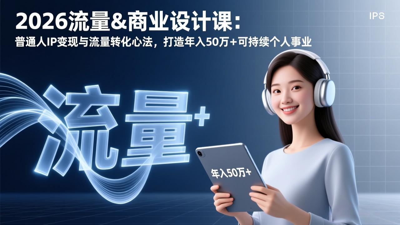 2026流量&商业设计课：普通人IP变现与流量转化心法，打造年入50万+可持续个人事业-hl998