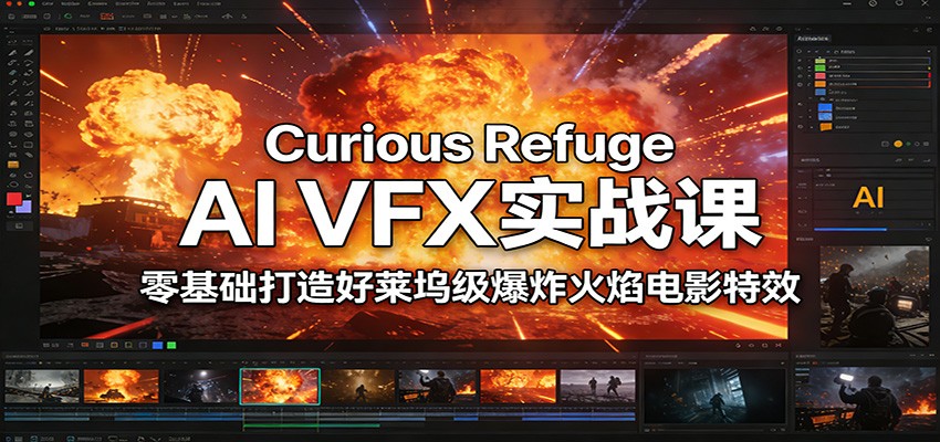 Curious Refuge AI VFX实战课，零基础打造好莱坞级爆炸火焰电影特效-hl998