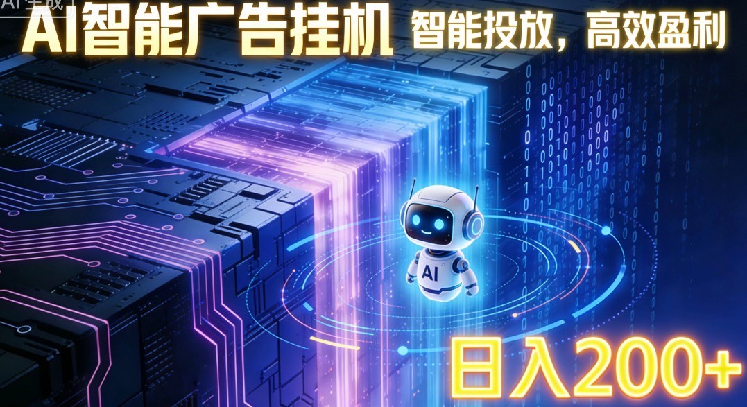 ai智能广告挂机项目，合规挂载广告即可赚取收益，单日收益可达400～500+-hl998