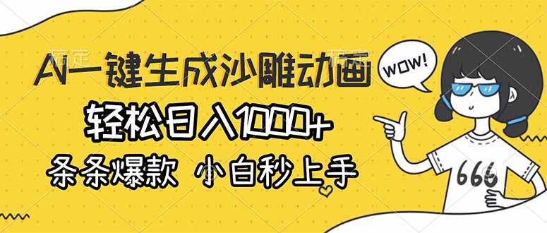 AI一键生成沙雕动画，轻松日入1000+，条条爆款，小白秒上手-hl998