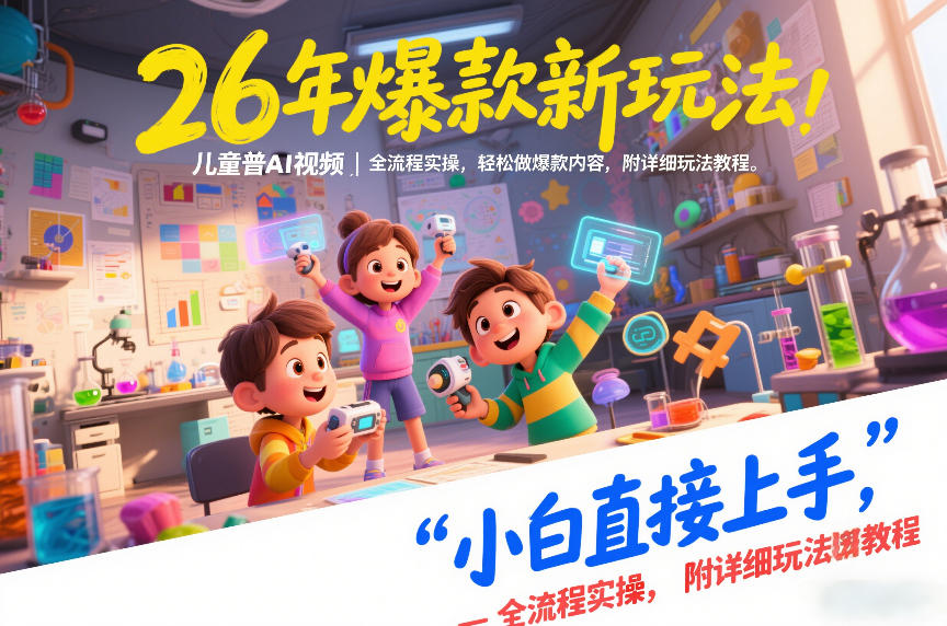 26年爆款新玩法，儿童科普AI视频，全流程实操，轻松做爆款内容，小白直接上手，附详细玩法教程-hl998