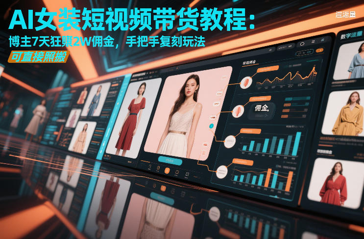 AI女装短视频带货教程：博主7天狂賺2W佣金，手把手复刻玩法，可直接照搬-hl998