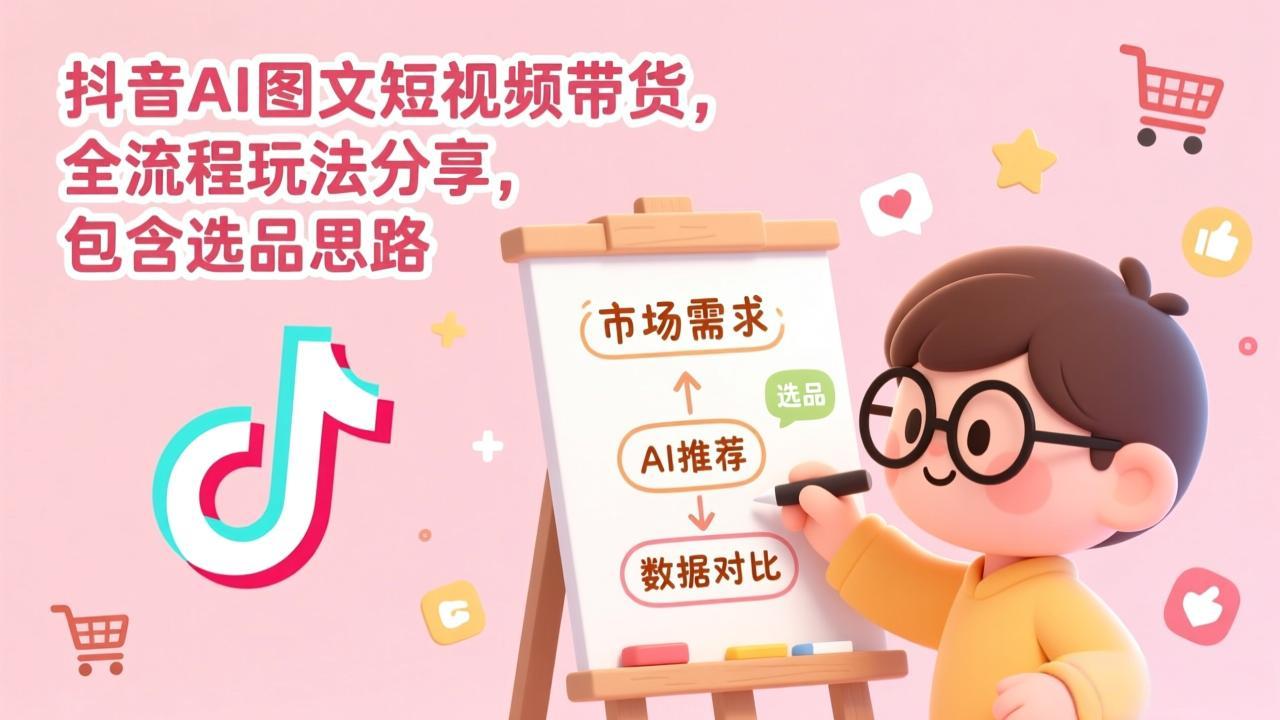 抖音AI图文短视频带货，全流程玩法分享，包含选品思路-hl998