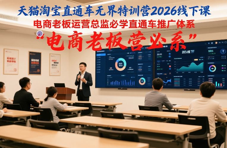 天猫淘宝直通车无界特训营2026线下课，电商老板运营总监必学直通车推广体系-hl998