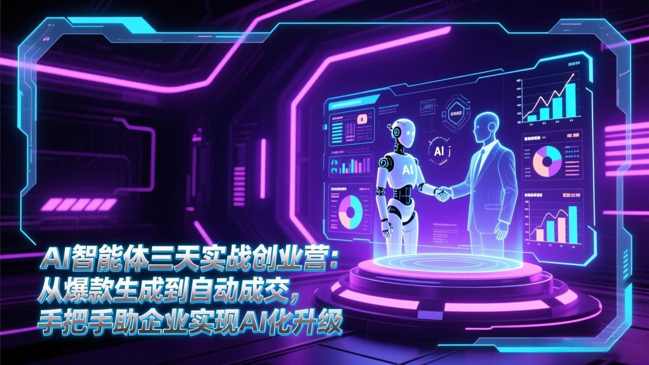 AI智能体三天实战创业营：从爆款生成到自动成交，手把手助企业实现AI化升级-hl998