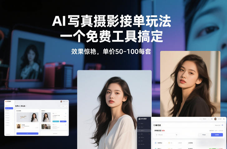 AI写真摄影接单玩法，一个免费工具搞定，效果惊艳，单价50-100每套-hl998