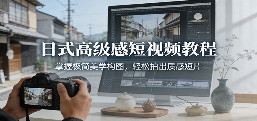 日式高级感短视频教程：掌握极简美学构图，轻松拍出质感短片-hl998
