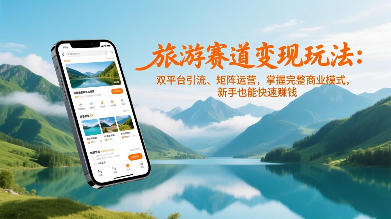 旅游赛道变现玩法：双平台引流、矩阵运营，掌握完整商业模式，新手也能快速赚钱-hl998