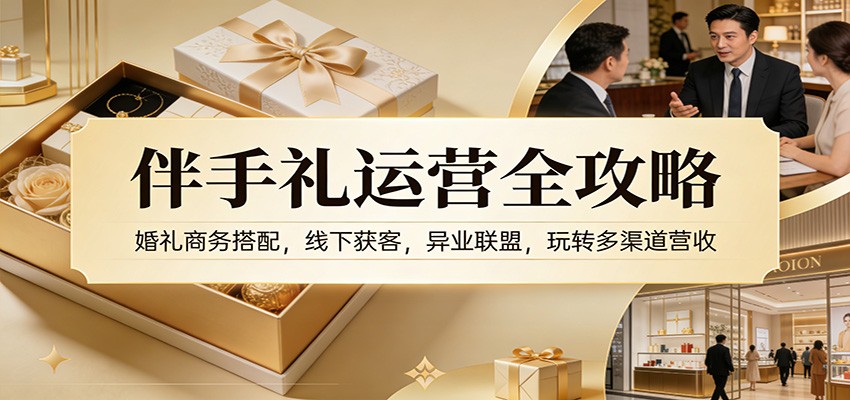 伴手礼运营全攻略：婚礼商务搭配，线下获客，异业联盟，玩转多渠道营收-hl998