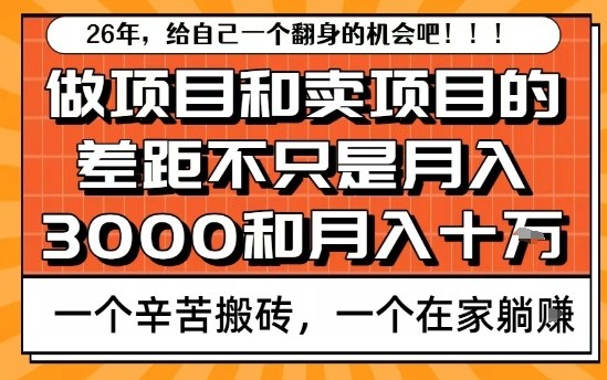 为什么卖项目能轻松月入10个W，而做项目却真正賺不到什么钱？原因竟然是这个！【揭秘】-hl998
