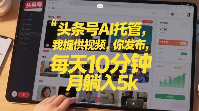 头条号AI托管，我提供视频，你发布，每天10分钟，月躺入5k+【揭秘】-hl998