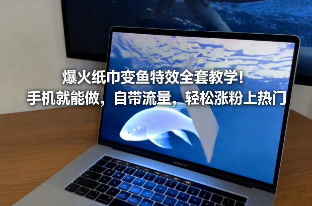 爆火纸巾变鱼特效全套教学！手机就能做，自带流量，轻松涨粉上热门-hl998
