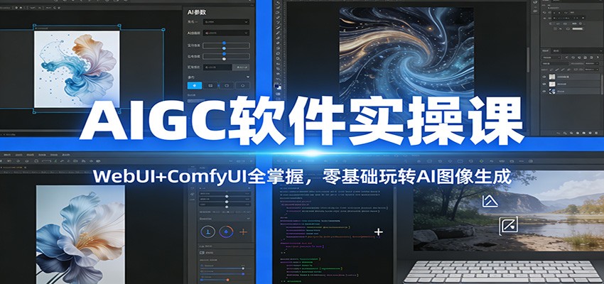 AIGC软件实操课：WebUI+ComfyUI全掌握，零基础玩转AI图像生成-hl998