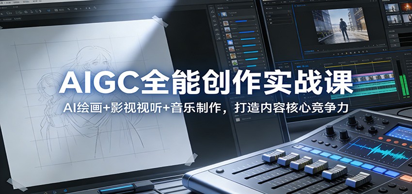 AIGC全能创作实战课：AI绘画+影视视听+音乐制作，打造内容核心竞争力-hl998