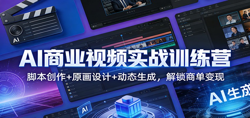 AI商业视频实战训练营：脚本创作+原画设计+动态生成，解锁商单变现-hl998