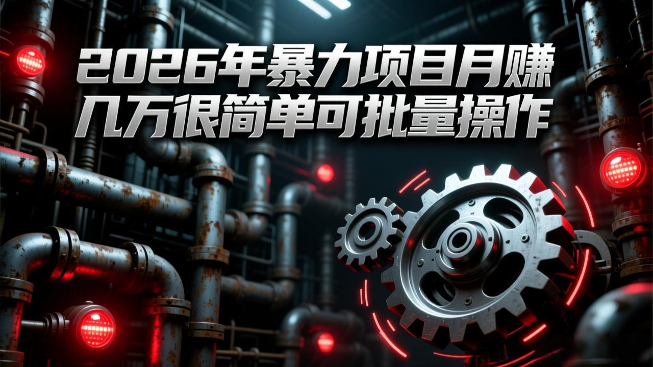 2026年暴力项目月赚几万很简单可批量操作，成本低，利润大-hl998