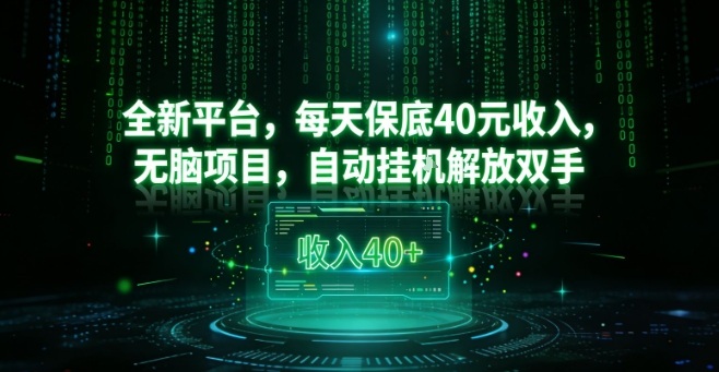 全新平台，每天保底40米收入，无脑项目，自动挂G解放双手【揭秘】-hl998