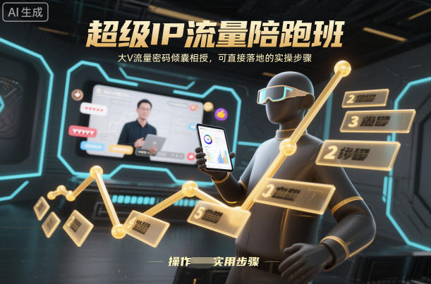 超级IP流量陪跑班，大V流量密码倾囊相授，可直接落地的实操步骤-hl998