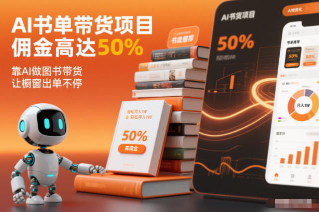 AI书单带货项目，佣金高达50%，靠AI做图书带货，让橱窗出单不停，轻松月入1W-hl998