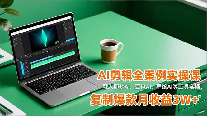 AI剪辑全案例实操课，融入即梦AI、豆包AI、星绘AI等工具实操，复制爆款月收益3W+-hl998