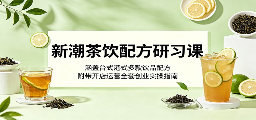 新潮茶饮配方研习课：涵盖台式港式多款饮品配方，附带开店运营全套创业实操指南-hl998