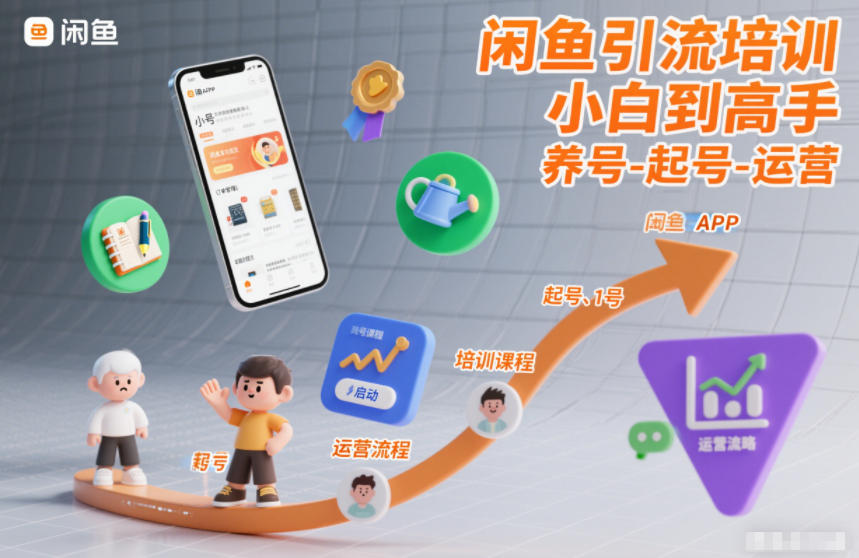 闲鱼引流培训，小白到高手，养号-起号-运营-hl998